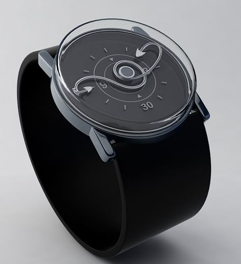 An unique analog watch design submitted to the Tokyoflash Design Studio Blog by Andy from the Ukraine. "My design is based on a traditional mechanical wrist watch with a traditional way to tell the time using an arrows." #kisai #tokyoflash #analogwatch #watchdesign #coolwatches #uniquewatches #minimaldesign #minimalwatches #interestingwatches #uniquewatch #watches Incredible Watches, Watch Concept, Futuristic Watches, Wrist Watch Design, Stylish Watches Men, Premium Watches, Best Watches For Men, Modern Watches, Hand Watch