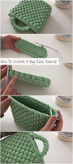 Projek Mengait, Gifts Crochet, Crochet Bag Tutorials, Crochet Bag Pattern Free, Bag Pattern Free, Crochet Pouch, Crochet Market Bag, Cardigan Crochet, Crochet Handbags Patterns