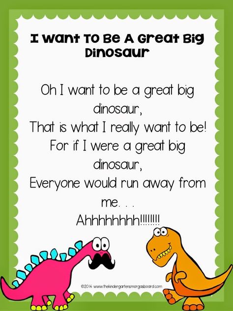 Dinosaur Poem, Dinosaur Songs, Dinosaur Lesson, Dinosaur Theme Preschool, Dinosaur Activities Preschool, Kindergarten Smorgasboard, Dinosaurs Preschool, School Songs, Preschool Music