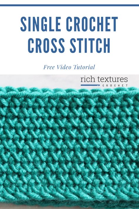 Learn how to crochet the songle crochet cross stitch with this free video titorial #crochet Cross Stitch Crochet Pattern, Cross Stitch Single Crochet, Amanda Crochets, Crochet Trimming, Crocheting Tips, Unique Stitches, Crochet Stitches Symbols, Left Handed Crochet, Crochet Cross Stitch