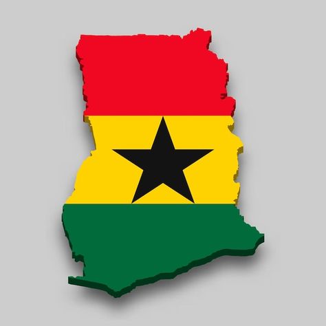 3d isometric map of ghana with national ... | Premium Vector #Freepik #vector #ghana-map #ghana #country-map #cartography Map Of Ghana, Ghana Map, Ghana Country, Cricut Monogram Font, Invitation Card Format, Ghana Flag, Kenya Flag, Isometric Map, Cricut Monogram