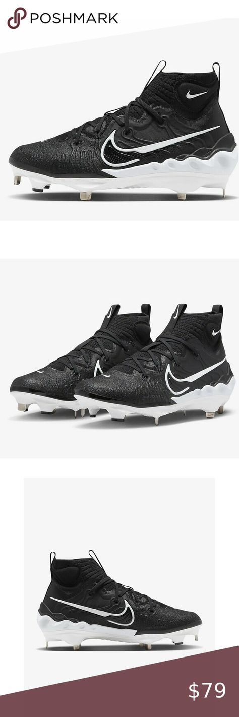 Nike Alpha Huarache NXT Metal Baseball Cleats Black DJ6517-001 NEW Mens Size 11 Ride It, Baseball Cleats, Triple Crown, Nike React, Knit Cuff, Cut Design, Benefits, Baseball, Nike