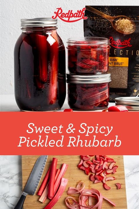 Pickled Rhubarb, Rhubarb Recipes, Chutney Recipes, Garden Recipes, Caramel Flavoring, Pickling Recipes, Jams & Jellies, Spring Recipes, Fermented Foods