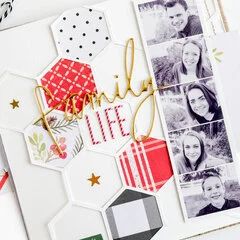 December Countdown, Clear Acrylic Stamps, Happy December, Family Scrapbook, Heidi Swapp, December Daily, Scrapbook Page Layouts, Christmas Family, Paper Pads