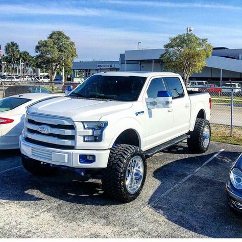 Awesome Ford 2017: Lifted white out F150 4 x 4 - Jerry's Leesburg Ford - Jerry's Alexandria Ford - Ford Dealership Virginia Lifted Ford Truck, Ford Trucks F150, Custom Pickup Trucks, White Truck, Ford 4x4, Jacked Up Trucks, Offroad Jeep, 4x4 Trucks, Jeep Truck