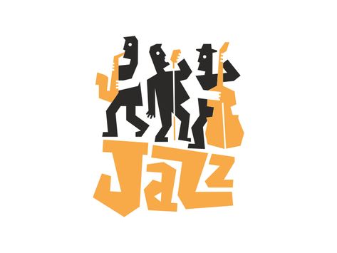 Jazz Design, Jazz Font, Jazz Logo Design, Jazz Illustration, Jazz Logo, Band Logo, Jazz Logo Design Ideas, Jazz Typography, Jazz Band Silhouette