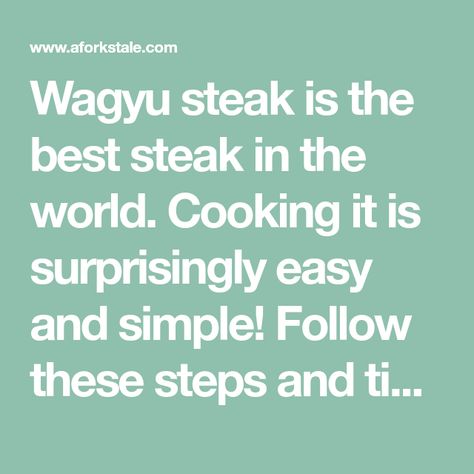 Wagyu steak is the best steak in the world. Cooking it is surprisingly easy and simple! Follow these steps and tips on how to cook a Wagyu steak perfectly! Bourbon Slush Recipe, Bourbon Slush, Stainless Steel Skillet, Wagyu Steak, The Best Steak, Leafy Salad, Stainless Steel Pans, Wagyu Beef, Sauteed Spinach