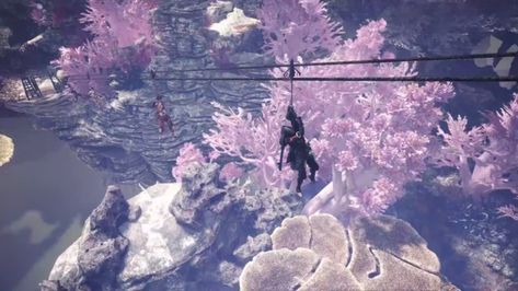 Coral Highlands, Monster Hunter Aesthetic, Hunter Aesthetic, Genshin Dr, Landscape References, Magical Tree, Monster Hunter World, Landscape Concept, The Coral