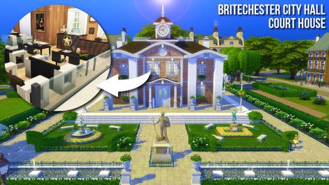 Sims 4 Courthouse, Builds Sims 4, Sims 4 Speed Build, Sims 4, Landscaping, House Styles, Building, Quick Saves