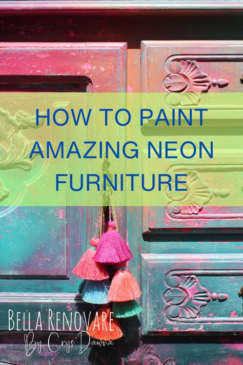 Ready to add a pop of color to your life? Unlock the power of DIY and check out my step-by-step guide to give your furniture a neon makeover with these amazing colors #neon #furnituremakeover #neonfurniture Neon Furniture Paint, Diy Painting Table Ideas, Neon Painted Furniture, Cool Furniture Creative Diy Ideas, Painted Ikea Furniture, Diy Furniture Painting Ideas, Bookshelf Makeover Diy, Old Furniture Makeovers, Unique Furniture Painting