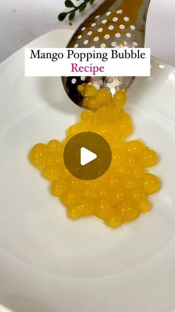 Bubble Juice Recipe, Bobo Tea Recipe, How To Make Popping Boba, Mango Caviar, Popping Boba Recipe, Bubble Tea Balls, Boba Popping, Tictoc Recipes, Crazy Desserts