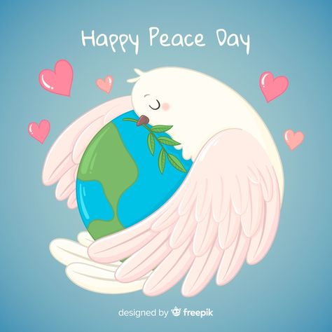 Concepto del día de la paz con paloma di... | Premium Vector #Freepik #vector #diseno A4 Size Paper Border Design Flower, Peace Drawing, Peace Day, Clip Art Freebies, Peace Bird, Peace Poster, Creative Wall Painting, Creative Kids Crafts, Military Drawings