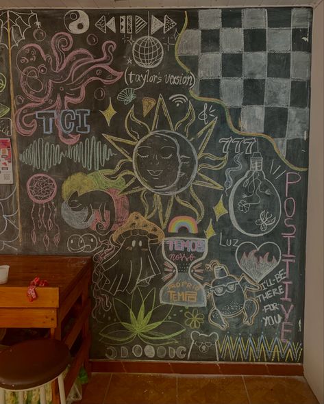 Chalk Wall Art, Chalkboard Wall Bedroom, Chalkboard Wall Art, Blackboard Art, Whiteboard Wall, Blackboard Wall, Chalk Wall, Chalkboard Drawings, Chalk It Up