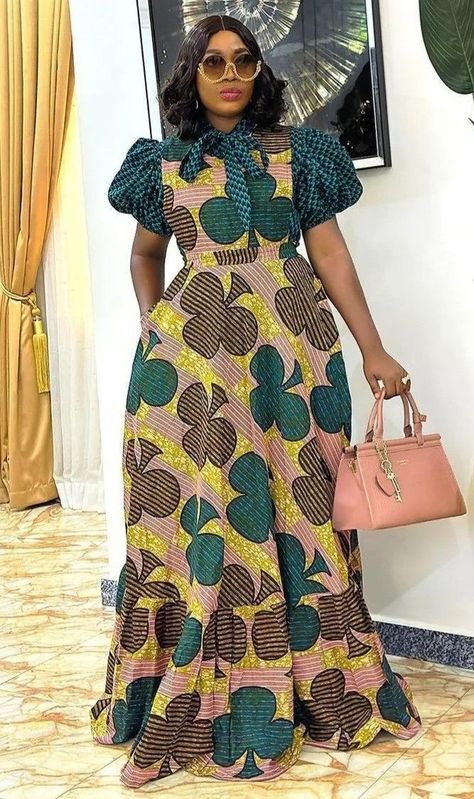 Wedding Dresses Nigeria, Ankara Bubu Gown Styles, African Maxi Dress Ankara, Dresses Ankara, Long Gown Styles, Bubu Gown Styles, Ankara Long Gown, Africa Wedding, Stylish Naija