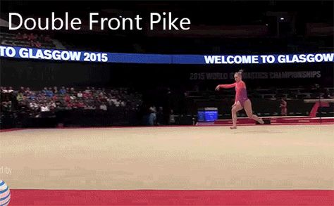 Brenna Dowell - double front pike on floor Gymnastics Things, Gymnastics Stuff, Gymnastics Flexibility, Gymnastics Quotes, Jordyn Wieber, Aly Raisman, Amazing Gymnastics, Gymnastics Videos, Gymnastics Photography