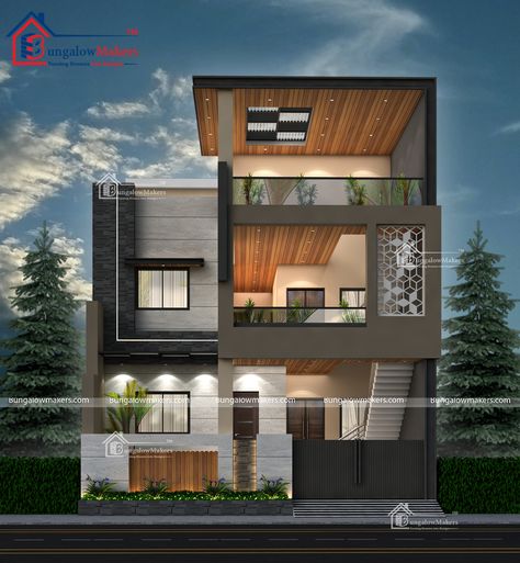 Have A Look At 1000 Sq. Ft. Duplex House Front Elevation Design  Project Details: Client Name: Mr. Sunil Kumar Singh Plot Size: 20” X 50”sq. Ft. Location: Rewa, Madhya Pradesh   For More Information Kindly call us at +91-7880088716 visit: www.bungalowmakers.com  #homedesign #HomeDecor #designer #home #architecturaldesign #décor #homesweethome #decorationideas #homedecoratıon #luxury #art #homestyle #inspiration #designer #homeinspiration #homeinspo #house #style #homeinteriors #architectural Duplex House Front Elevation Design, 20 Ft Front Elevation, 20x50 House Elevation, Duplex House Front Elevation, 1000 Sq Ft House Plans, House Front Elevation Design, 1000 Sq Ft House, Container House Interior, House Front Elevation