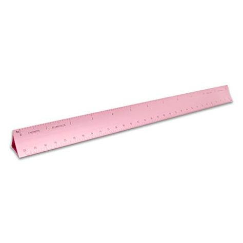 Alumicolor 12-inch Aluminum Engineer Hollow Scale for School, Office, Art and Drafting, Pink Pink Ruler, Triangular Scale, Triangle Ruler, Small Business Branding, Extruded Aluminum, Office Art, Crafts Sewing, Sewing Stores, School Office