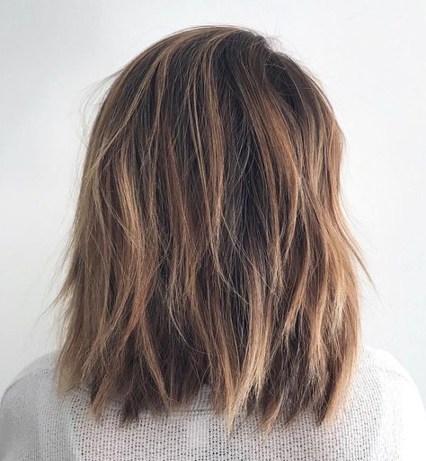 50 Best Medium Length Layered Haircuts in 2019 - Hair Adviser Choppy Lob Straight Hair, Choppy Lob Haircut Straight, Hair Lobs Medium Straight, Straight Textured Long Bob, Shag Lob Haircut Straight, Short Choppy Haircuts Straight Hair, Medium Length Choppy Layers Straight, Easy Mom Haircut Thick Hair, Shoulder Length Shaggy Haircuts Straight