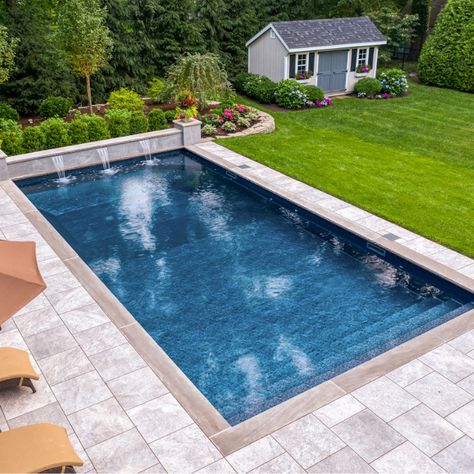 Vinyl Pool Liners | Made in the USA | Kayden Manufacturing Inground Liner Pools, Inground Pool Liners Pictures, Vinyl Pool Liners Inground Colors, Liner Pools Inground, Pool Liner Colors In Water, Pool Liners Inground Colors, Vinyl Liner Inground Pool, Mid Century Backyard, Pool Liners Inground