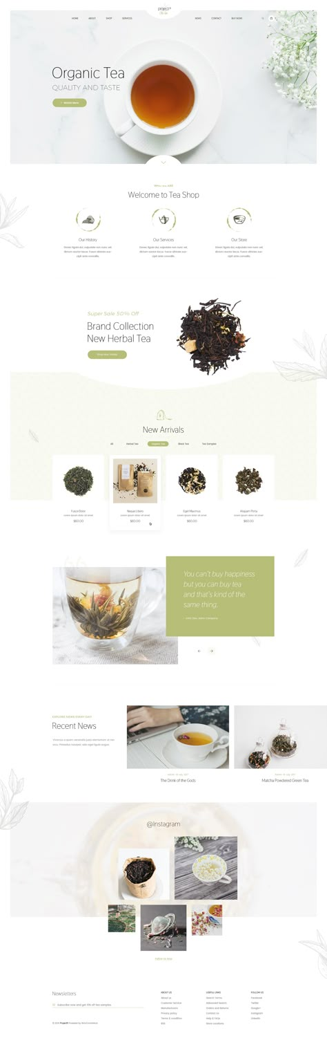 Tea Website Design, Website Aesthetic, Tea Website, Web Design Websites, Best Website Design, Inspiration Board Design, Tea Company, Ui Design Website, Online Shop Design