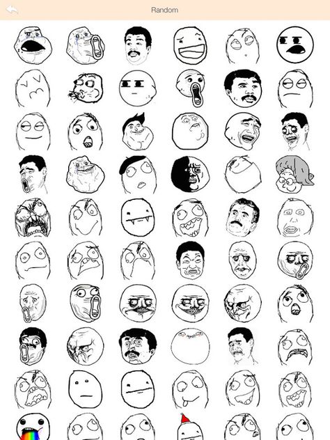 Face Doodles, Rage Faces, Drawing Cartoon Faces, Graffiti Doodles, Creative Drawing Prompts, Troll Face, Digital Ink, Face Sketch, Drawing Prompt