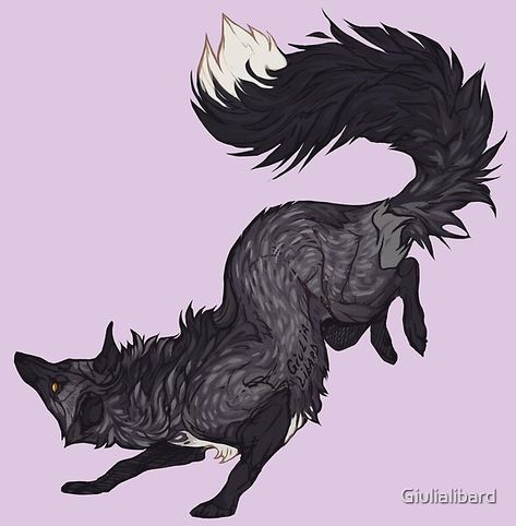 Fluffy Fox Tail Drawing, Silver Fox Drawing, Silver Fox Art, Fox Human Hybrid, Kitsune Fox Art, Black Fox Art, Fox Dragon, Fox Drawings, Fox Oc