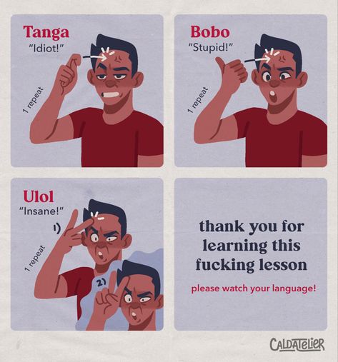 swearing in filipino sign language, art credits by caldatelier on twitter (X) Filipino Sign Language, Fan Language, Simple Sign Language, Asl Sign Language Words, Sign Language Art, Sign Language Chart, Sign Language Lessons, Sign Language Phrases, Sign Language Words