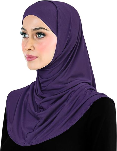 Amira Hijab 2 piece Lycra Head Scarf for Women Pull-on Hood and Undercap (Ameythyst) at Amazon Women’s Clothing store Hijab Underscarf, Al Amira, 2024 Colors, Amira Hijab, Hijab Cap, Ladies Head Scarf, Hijab Caps, Lycra Fabric, Scarf For Women