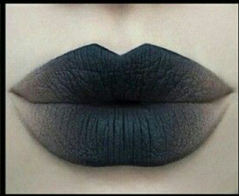 Black Ombre Lips, Black And Red Ombre Lips Tutorial, Black Ombre Lipstick, Red And Black Ombré Lips, Black Ombré Lip, Witches Costume, Ombre Lipstick, Ombre Lip, Black And Purple Lipstick Ombre Lips