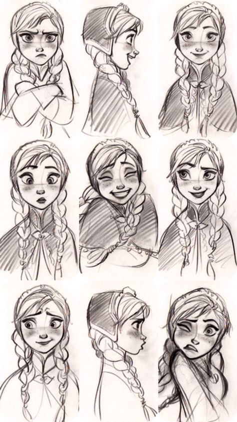 Disney Expressions, Disney Style Drawing, Sketch Disney, Disney Art Style, Facial Expressions Drawing, Drawing Face Expressions, Drawing Books, Bd Art, Drawing Cartoon Faces