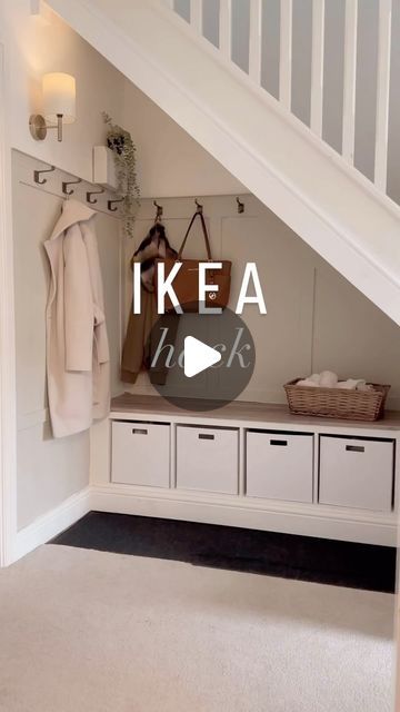 Ikea Kallax Hack Entryway, Ikea Kallax Shoe, Kallax Hallway Ideas, Ikea Hack Shoe Storage Bench, Kallax Hack Shoe Storage, Kallax Shoe Storage Ideas, Kallax Bench Hack, Ikea Rödeby, Ikea Tjena