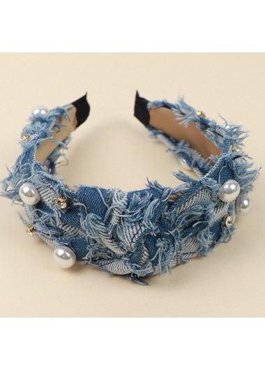 Diy Headbands, Jewelry Tree Craft, Denim Headband, Black Lace Wedding Dress, Black Lace Wedding, Denim Wedding, Denim Earrings, Denim Crafts Diy, Denim Jewelry