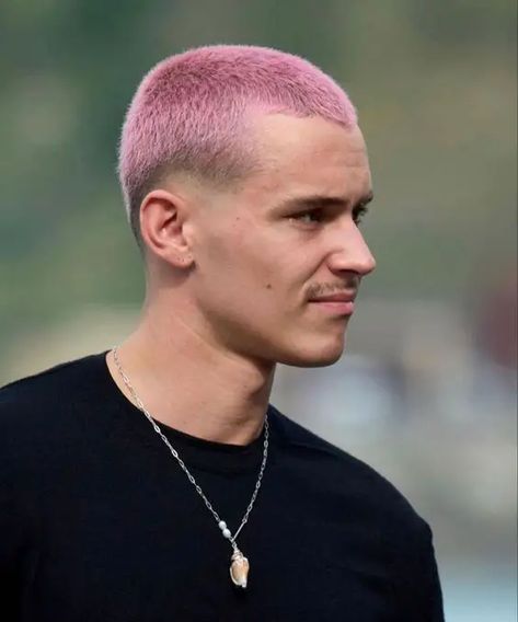 33 Stunning Buzz Cut Styles for Men – Svelte Magazine Pastel Buzzcut, Pink Buzzcut Men, Pink Haircut, Buzz Cut For Men, Buzz Cut Styles, Bleached Hair Men, Pink Short Hair, Baby Pink Hair, Buzz Cut Hairstyles