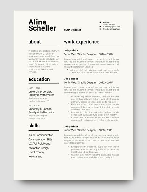 Architecture Resume, Resume Design Inspiration, Cv Website, Cv Original, Microsoft Word Resume Template, It Cv, Cv Ideas, Graphic Design Cv, Cv Inspiration