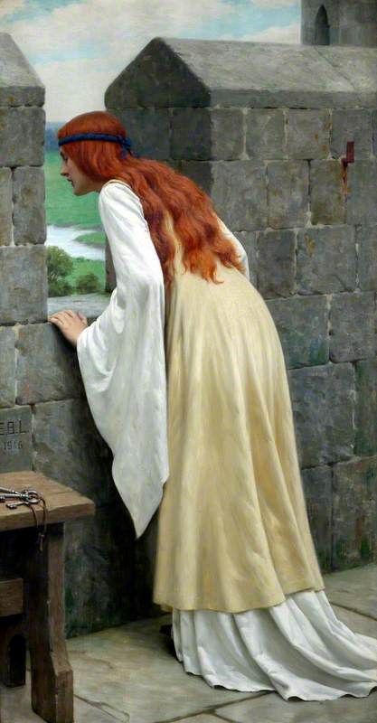 An Arrival by Edmund Blair Leighton (ARC) Midevil Paintings Aesthetic, Edmund Leighton, Edmund Blair Leighton, Pre Raphaelites, Era Victoria, Pre Raphaelite Paintings, Medieval Princess, Pre Raphaelite Art, Heroic Fantasy