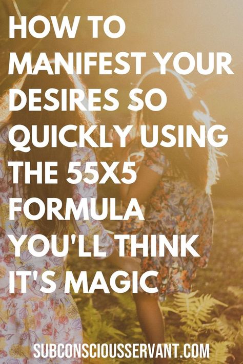 What is the 55x5 Manifesting Formula and how do you manifest your desires with it? This article reveals all about this POWERFUL Law Of Attraction technique. #SubconsciousServant #LawOfAttraction #Manifesting #55x5Formula #Spiritual Manifest Affirmations, Money Worries, Abundance Manifestation, Manifestation Meditation, Magic Quotes, Spiritual Meditation, Law Of Attraction Tips, Manifestation Law Of Attraction, Snacks Für Party