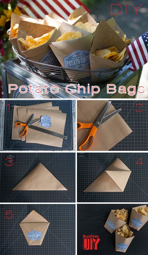 Make the potato chip bags to hold the dried lavender for the going away throws for the reception. Potato Chip, Chip Bags, 4th Of July Party, July Party, Potato Chips, Food Packaging, Diy Party, Chip Bag, Party Planning