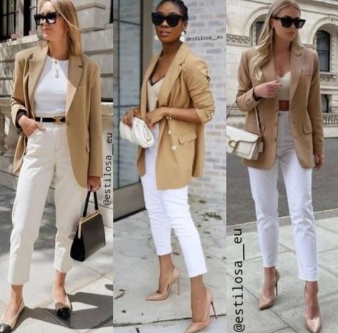 Looks Blazer, Old Money, White Jeans, Trench Coat, Blazer, Pants, White, Trousers