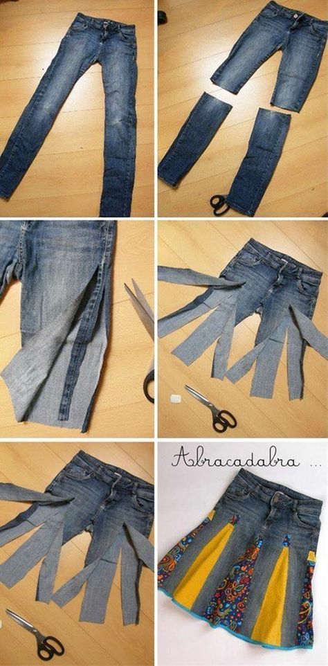 Återvinna Jeans, Low Cut Jeans, Vestiti In Jeans, Jeans Recycling, Jean Diy, High Wasted Jeans, Diy Jeans, Diy Vetement, Denim Ideas