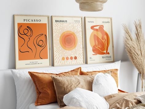 Gallery Wall Art Set of 3 Prints, Matisse Print, Picasso Poster, Bauhaus Print, Henri Matisse Poster Set,gallery Wall Bundle,orange Wall Art - Etsy Art Matisse, Poster Flower, Matisse Poster, Retro Kunst, Matisse Print, Orange Wall Art, Flower Poster, Gallery Wall Art Set, Matisse Prints