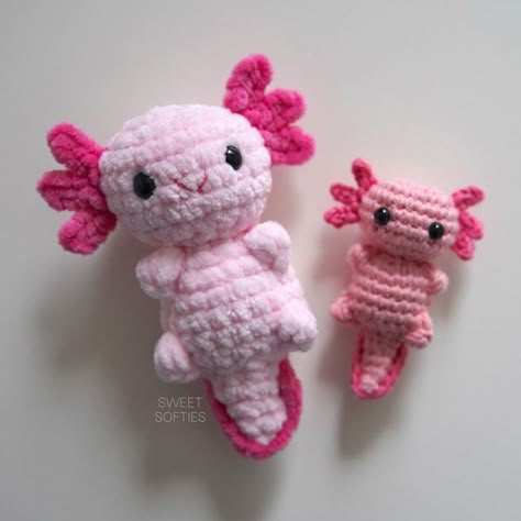 Baby Axolotl · Free Amigurumi Crochet Pattern - Sweet Softies Easy Crochet Stuffies, Free No Sew Amigurumi, Crochet Stuffies Free Pattern, Cute Amigurumi Free Pattern, Crochet Plushies Pattern Free, Crochet Plushies Pattern, Crochet Cute Amigurumi, Axolotl Crochet Pattern, Crochet No Sew