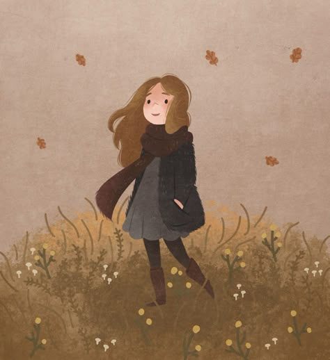 November Illustration, Autumn Illustration, Those Days, Girls Cartoon Art, Whimsical Art, الرسومات اللطيفة, Cartoon Art Styles, Cute Illustration, So Beautiful