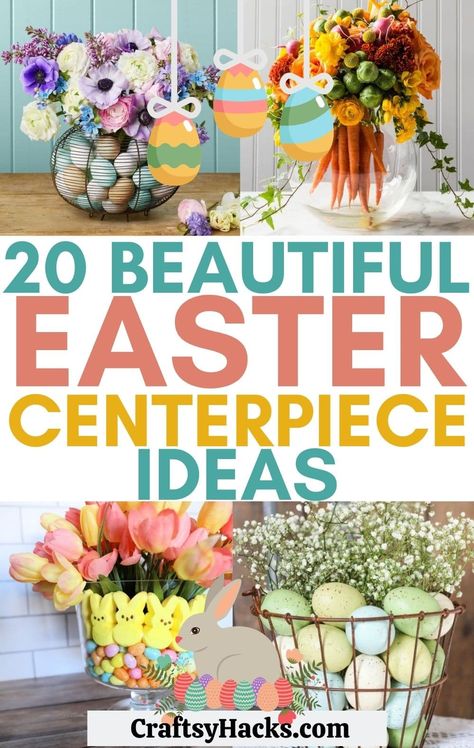 Peeps Centerpiece Easter, Easy Easter Centerpieces Diy, Diy Easter Centerpieces, Easter Inspiration Decor, Easter Decorating Ideas, Easter Centerpiece Ideas, Easter Centerpieces Diy, Easter Table Centerpieces, Holidays Crafts