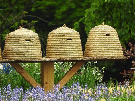 skeps / beehives Bee Skeps, Bee Hive Craft, Rabbit Garden, Bee Skep, Ivy House, Farms Living, Honey Pot, French Country House, Bees Knees