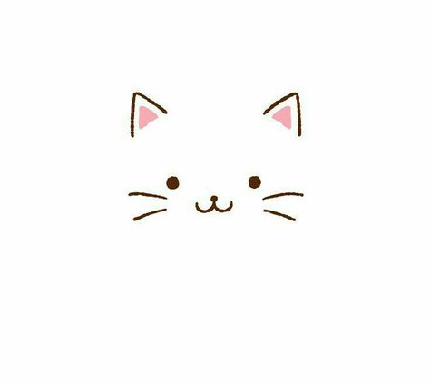 Cat Face Cute Drawing, Embroidery Cat Easy, Easy Cat Doodles, Cute Cat Drawing Easy, Pola Sulam, Cat Party, Simple Doodles, Cat Face, Cat Tattoo