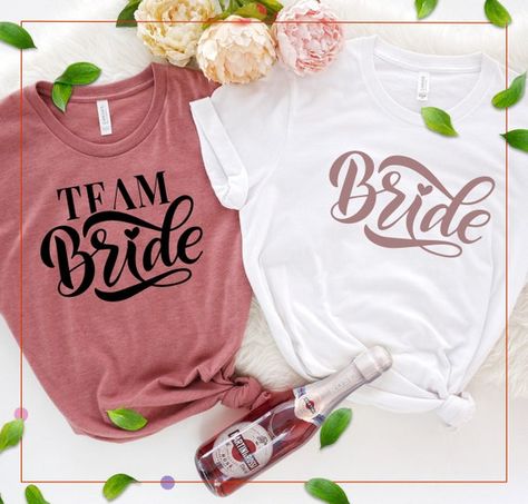 Bachelorette Party Shirtteam Bride Shirtsbridesmaid - Etsy Bridesmaid Shirt, Team Bride Shirts, Bachelorette Party Shirt, Custom Bachelorette, Wedding Party Shirts, Proposal Wedding, Bachelorette Party Bride, Bride Shirt, Bridesmaid Shirts