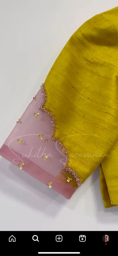 Silk Saree Aari Work Blouse Designs Simple, Yellow Blouse Designs Latest, Latest Sleeves Pattern For Blouse, Hand Embroidery Blouse Designs Simple, Blouse Designs With Net, Simple Work Blouse Designs Latest, Blouse Hand Designs Pattern, Simple Blouse Work Designs, Pattern Blouses For Sarees