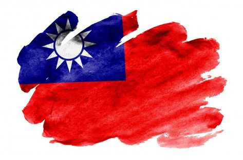 Taiwanese Flag, Taiwan Flag, Old Brick Wall, China Flag, Flag Painting, Oc Inspiration, Liquid Watercolor, Metal Containers, Old Bricks