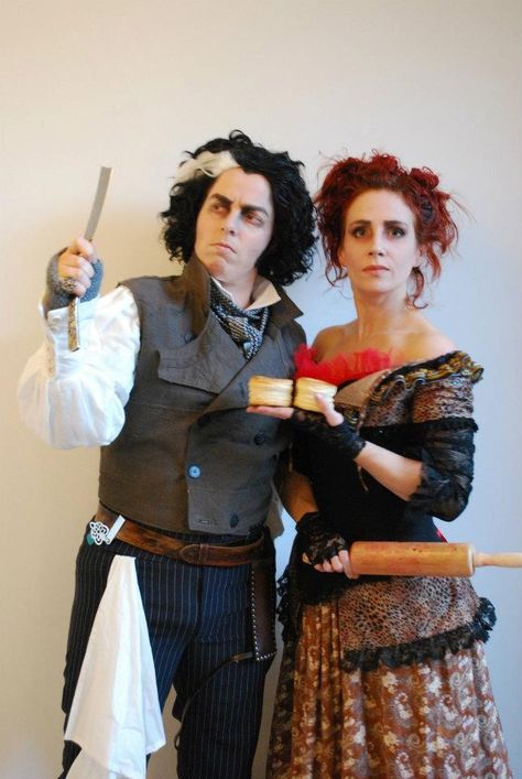 Sweeney Todd Mrs Lovett Costume, Sweeney Todd Couple Costume, Sweeney Todd And Mrs Lovett Costume, Sweeny Todd Couples Costume, Goth Couple Halloween Costume, Ms Lovett Costume, Sweeney Todd Halloween, Mrs Lovett Costume, Sweeney Todd And Mrs Lovett