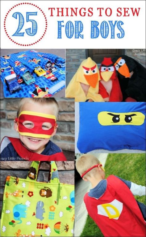 25 Things to Sew for Boys Things To Sew For Boys, Things To Sew, Diy Sy, Projek Menjahit, Boy Sewing, Sewing Gifts, Sewing For Kids, Peek A Boo, Baby Sewing